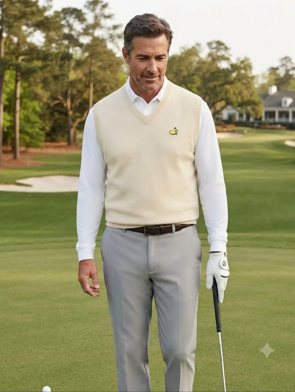 Augusta National Golf Shop Masters mens yellow sweater vest size Large